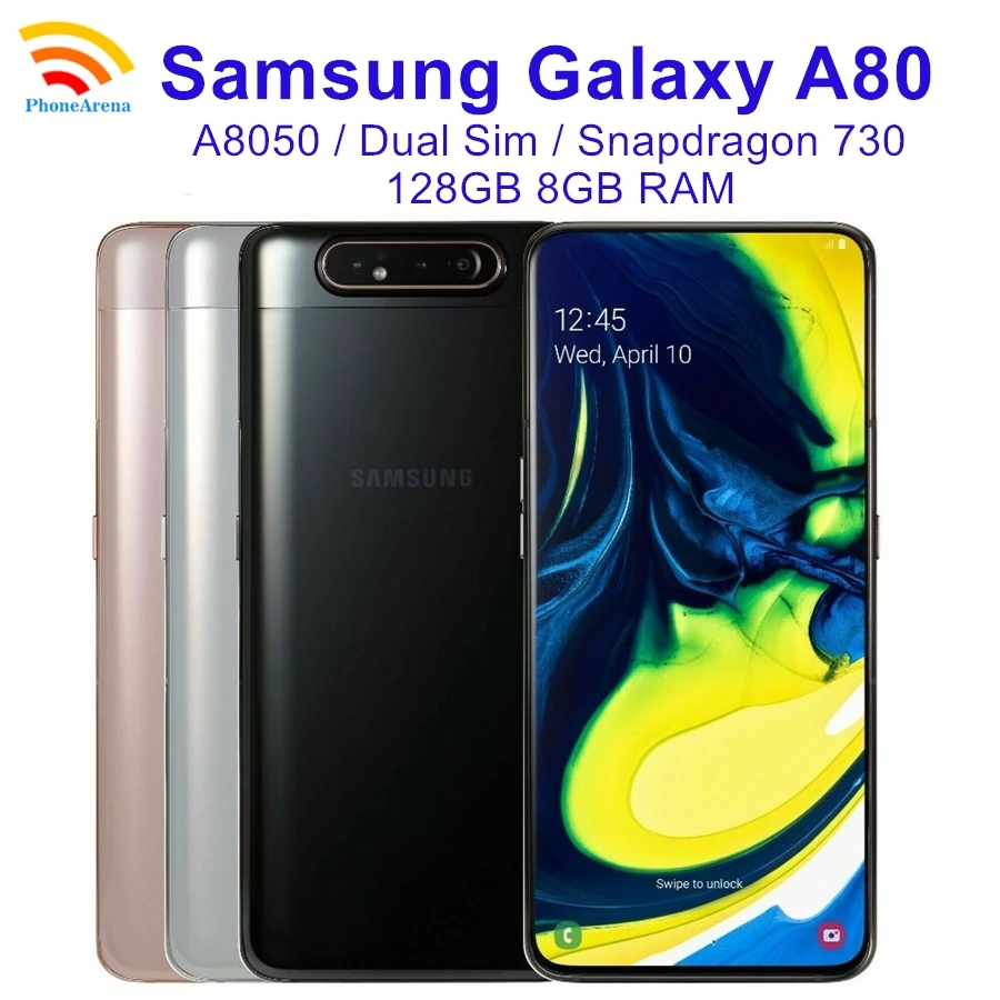 kingston 8gb ram Samsung Galaxy A80 A8050 Dual Sim Mobilephone 8GB RAM 128GB ROM 6.7" Octa Core Snapdragon 730 NFC Triple Camera Phone 8gb ddr3