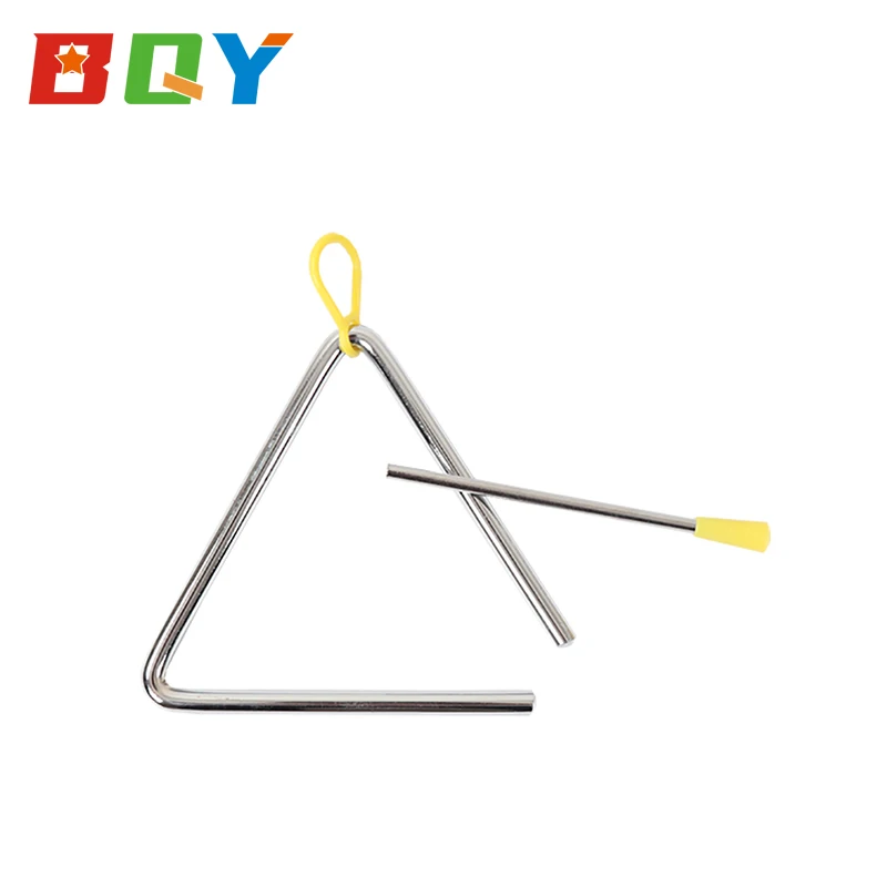 

BQY Toddler Educational Kids Musical Hand Percussion Instrument Triangle Angle Iron Preschool Music Triangle with Metal Beater