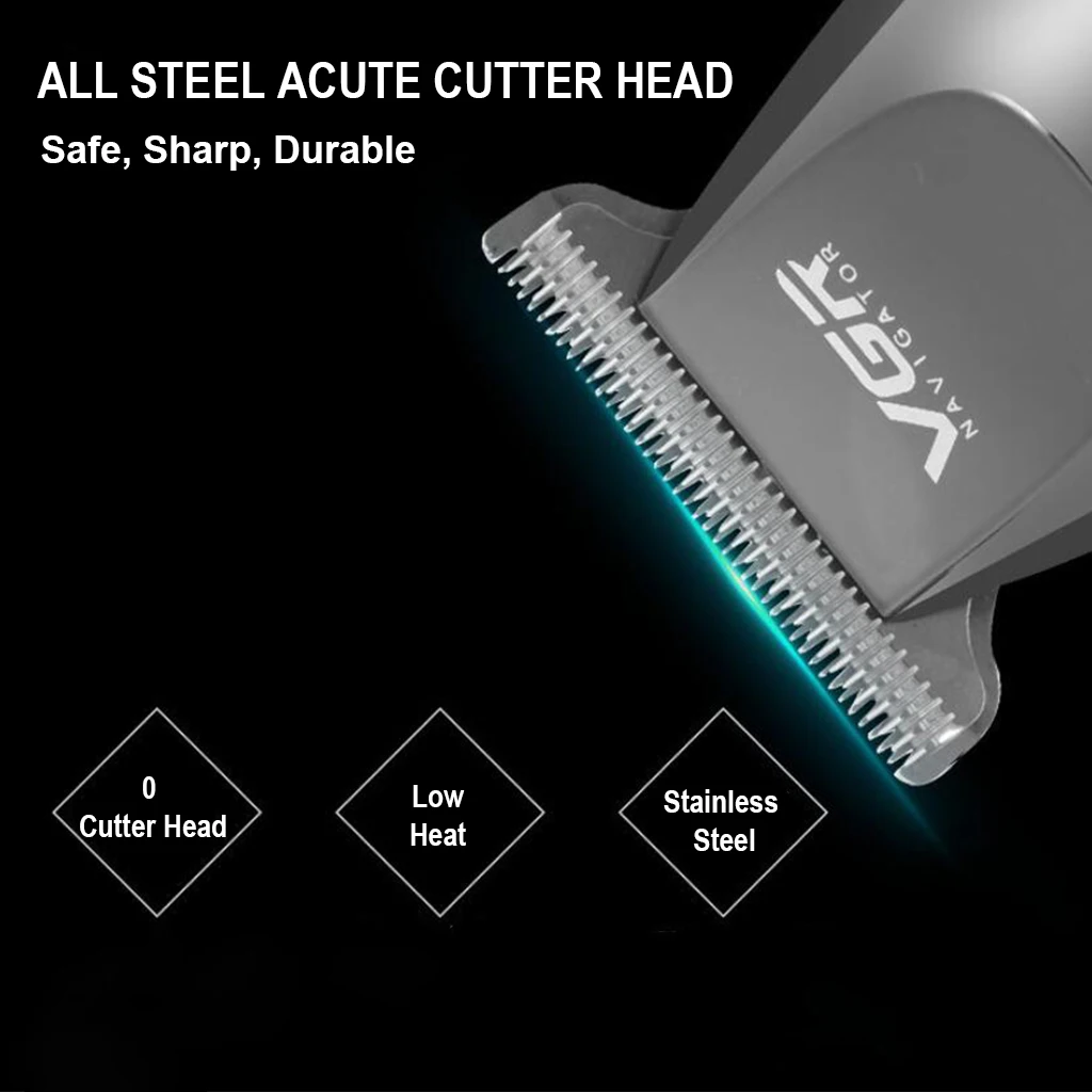 VGR Electric Mens Hair Clipper Beard Shaver USB Rechargeable Cordless Trimmer Safe Grooming Kit With 5 Combs for Men 030