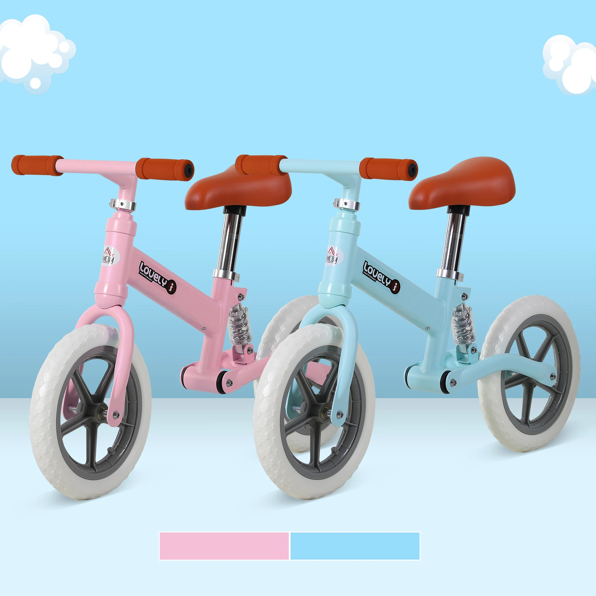 HOMCOM Bicicleta Sin Pedales Para Niños al Aire Libre Mayores de 2 Años Bicicleta entrenamiento Equilibrio 85x36x54 cm (LxANxAL)