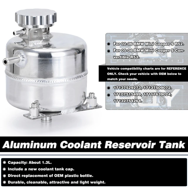 Kühlmittel Tank Universal 1L Überlauf Recovery Wassertank Aluminium Flasche  New