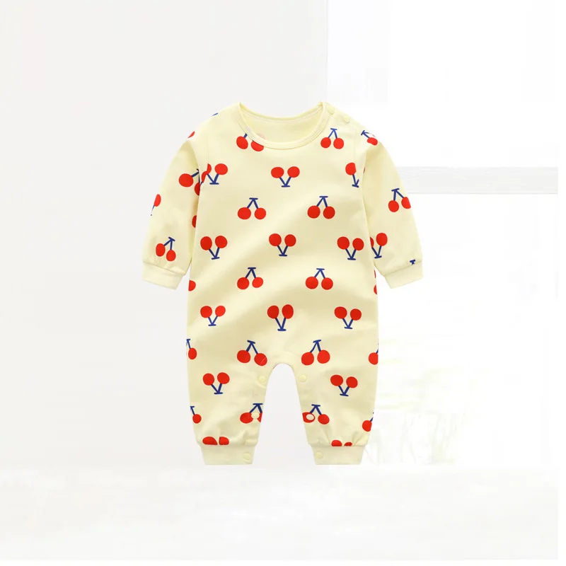 

ZWF724 Baby Girl Romper Cotton Autumn Winter Clothes For Newborn Cartoon Print Single Breasted Bodysuit Baby Girl Clothes