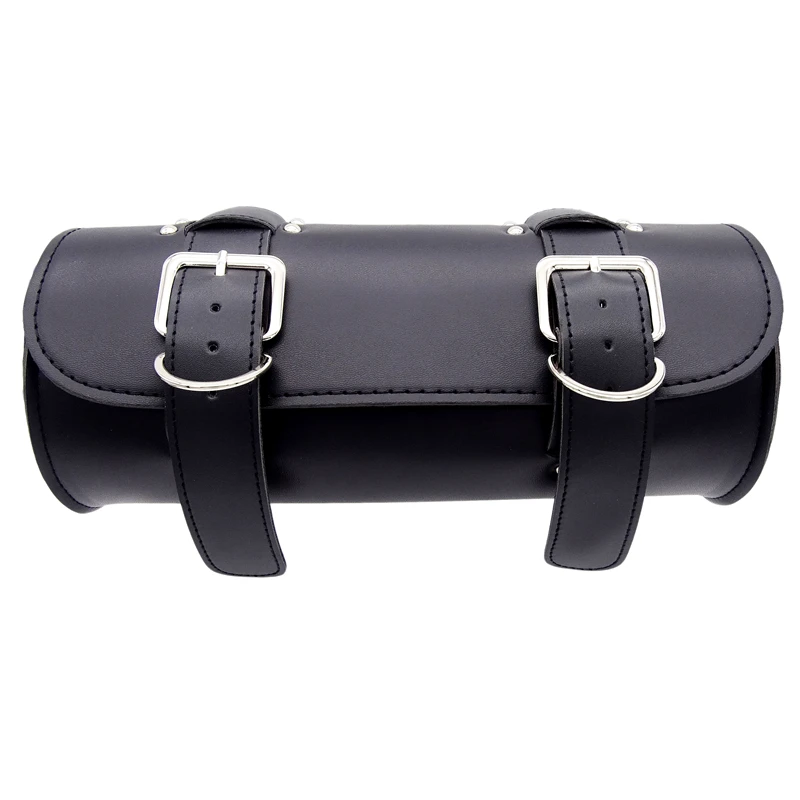 

Motorcycle PU Leather Vintage Front Toolkit Bag Saddlebag Round Barrel Saddle Tool Bag For Harley Honda Suzuki