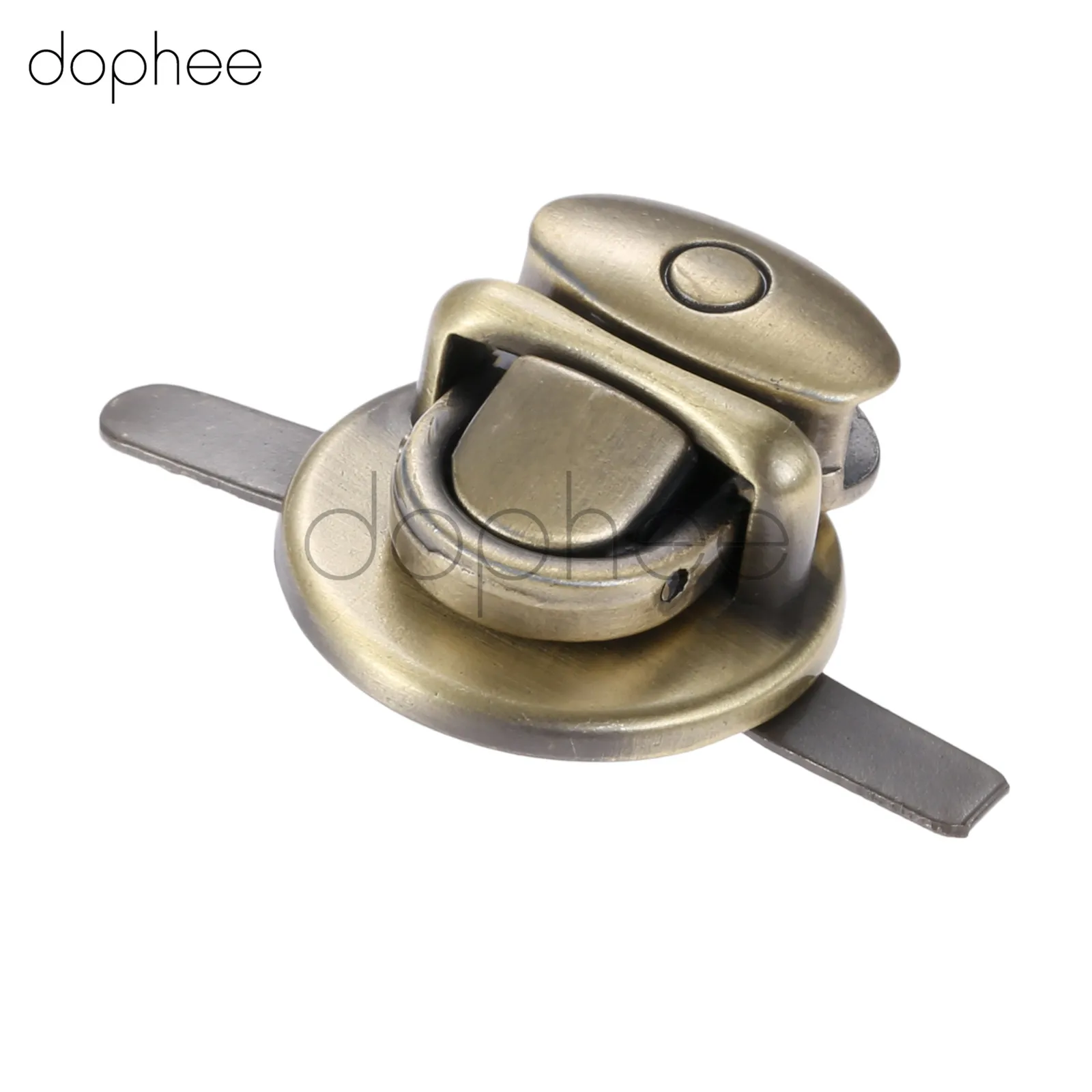 Dophee 1 комплект металлическая круглая форма застежка Поворотная Блокировка замка для DIY сумка-кошелек аппаратное кожевенное ремесло аксессуары 4 цвета - Цвет: Bronze