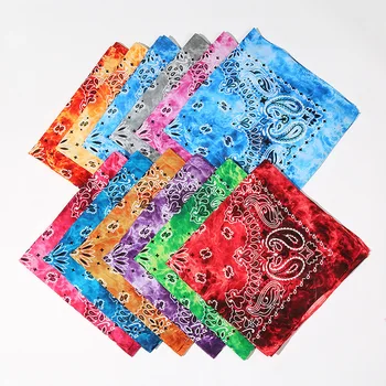

2020 Fashion Hip Hop Cotton Square Scarf 55*55cm Red Paisley Head Scarf Printed Neck Wrist Wrap for Women men Bandanas
