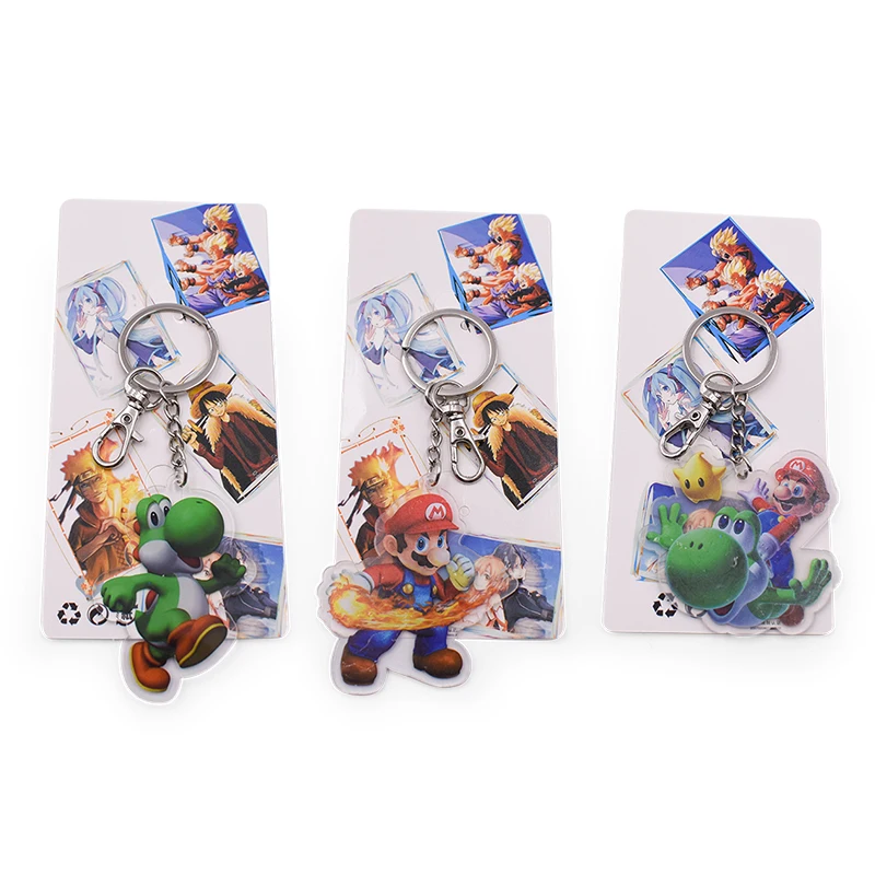 

Super Mario Bros Figure Acrylic Keychain Mario Luigi Yoshi PVC Action Toys