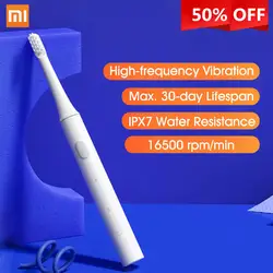 Xiaomi mijia T100 звуковая электрическая зубная щетка USB перезаряжаемая зубная щетка для здоровья для взрослых Водонепроницаемая ультра звуковая