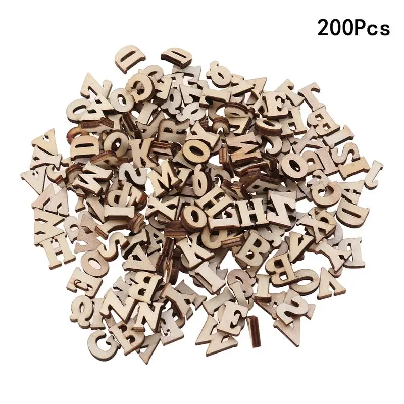 100 200pcs 15mm Diy Doodle Educational Toy Small Natural Wooden Slice Scrapbooking Embellishments Diy Craft English Letters Wood Diy Crafts Aliexpress