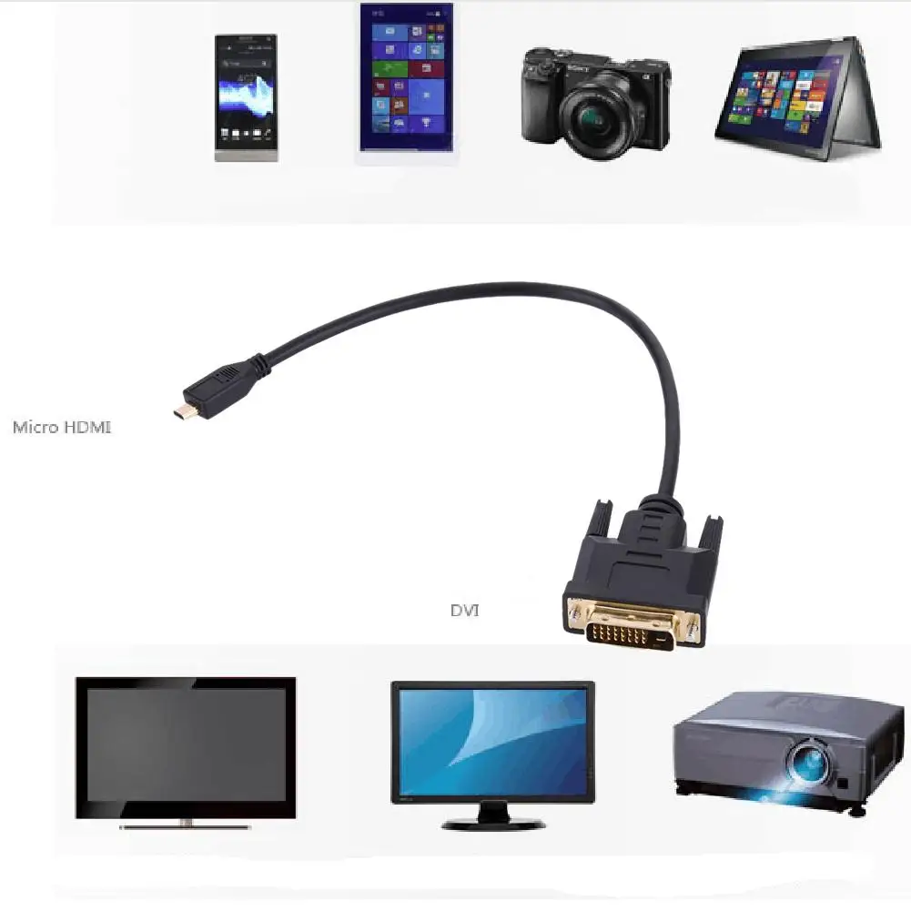 Кабель Aux Micro HDMI Male To DVI 24+ 1 Micro HDMI To DVI высокоскоростная линия преобразования скорости передачи сильная гибкость