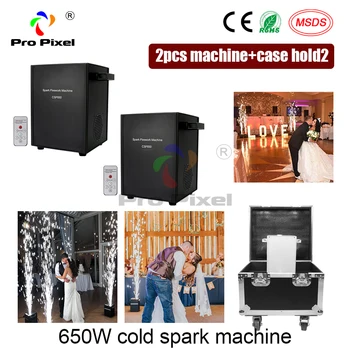 

2pcs and Case 650W Mini Cold Spark Firework Machine Sparkler Cold Flame Stage Firework Machine Powder