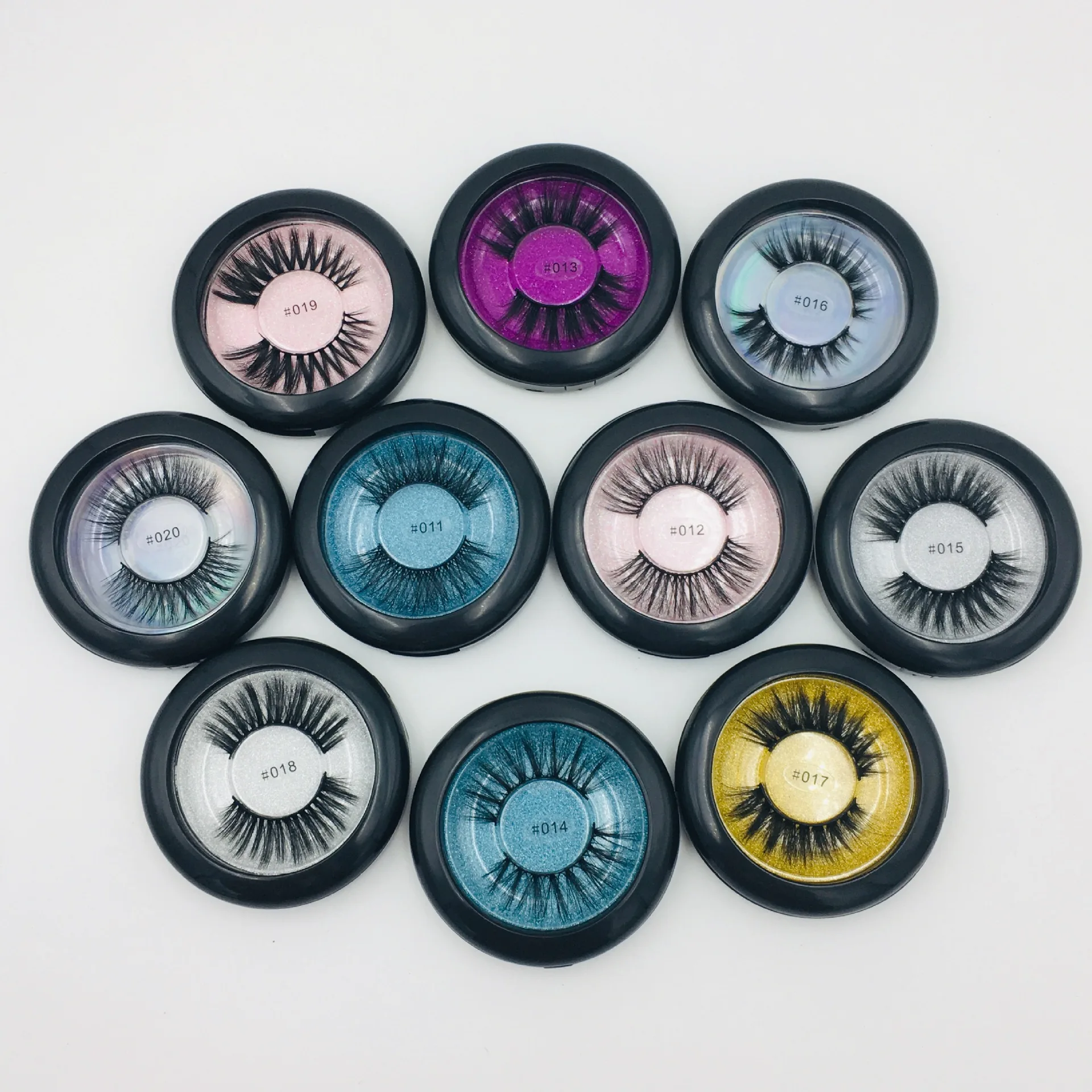 

Makeup eyelashes new round box 3D mink falseeyelashes lengthened eyelashes handmade multi-layer stereo false eyelashes wholesale