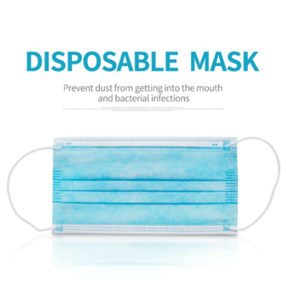 

10pcs Fast delivery Hot Sale 3-layer mask Face Mouth Masks Non Woven Disposable Anti-Dust Meltblown cloth Masks Earloops Masks