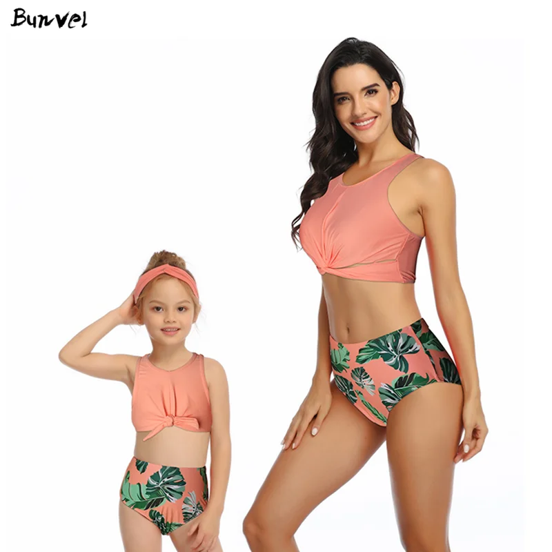 Bunvel/; купальный костюм из двух предметов; одежда для мамы и меня; богемный цветочный принт; купальный костюм с пуш-ап; одежда для купания; Семейные комплекты