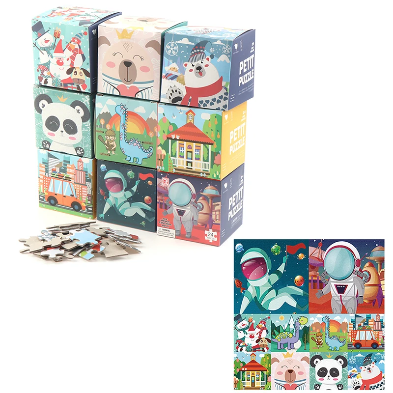 24Pcs/Box Early Educational Shape Matching Puzzle Jigsaw Games Education Games Kids