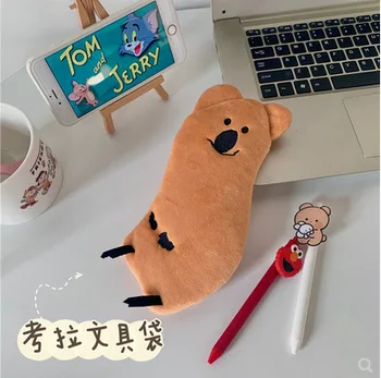 

Kawaii Ins Funny Koala Cloth Pencil Bag Fluffy Cartoon Pencil Case Lovely Gift For Children Stationery Wholesale