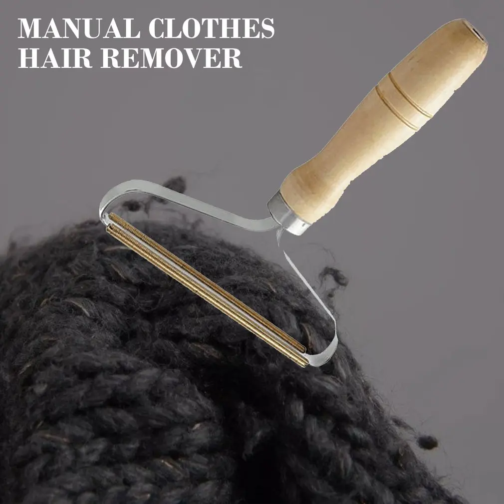 2819 Wooden Cashmere Sweater Fabric Clothes Lint Remover Trimmer Shaver Manual Portable Pilling Machine