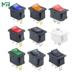 1 шт. KCD1 2PIin 3Pin лодка выключатель автомобиля 6A/10A 250 V/125 V AC красный желтый зеленый синий черный кнопка Лучшая цена KCD1