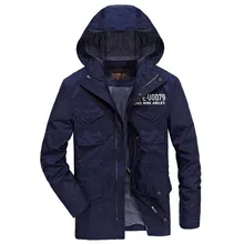 Демисезонный Тренч с капюшоном, мужская повседневная куртка, полиэфирное пальто, свободная мешковатая ветровка с несколькими карманами, мужская одежда