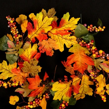 

Autumn Maple Leaf Garland Thanksgiving Day Ornament Artificial Decoration