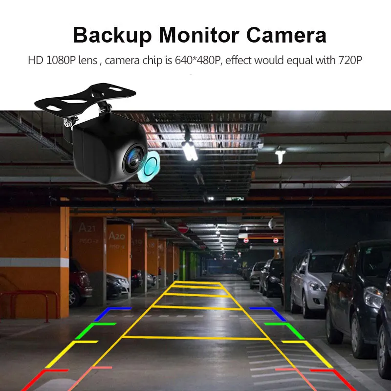 

Fish Eye Wide Angle Night Vision Waterproof Backup Camera 12V Rear View Camera 5 Pin Mirror Parking Dash Cam Parking Monitoring