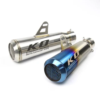 51mm Universal Motorcycle Exhaust Tail Pipe Without Muffler Stainless Steel 325mm Exhaust System Modified For ATV Street Bike