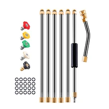 Удлинительная палочка для мойки под давлением, 6 шт. удлинительная палочка из нержавеющей стали, 1 шт. изогнутая штанга на 30 ° градусов, удлиняющая насадка на 8 футов