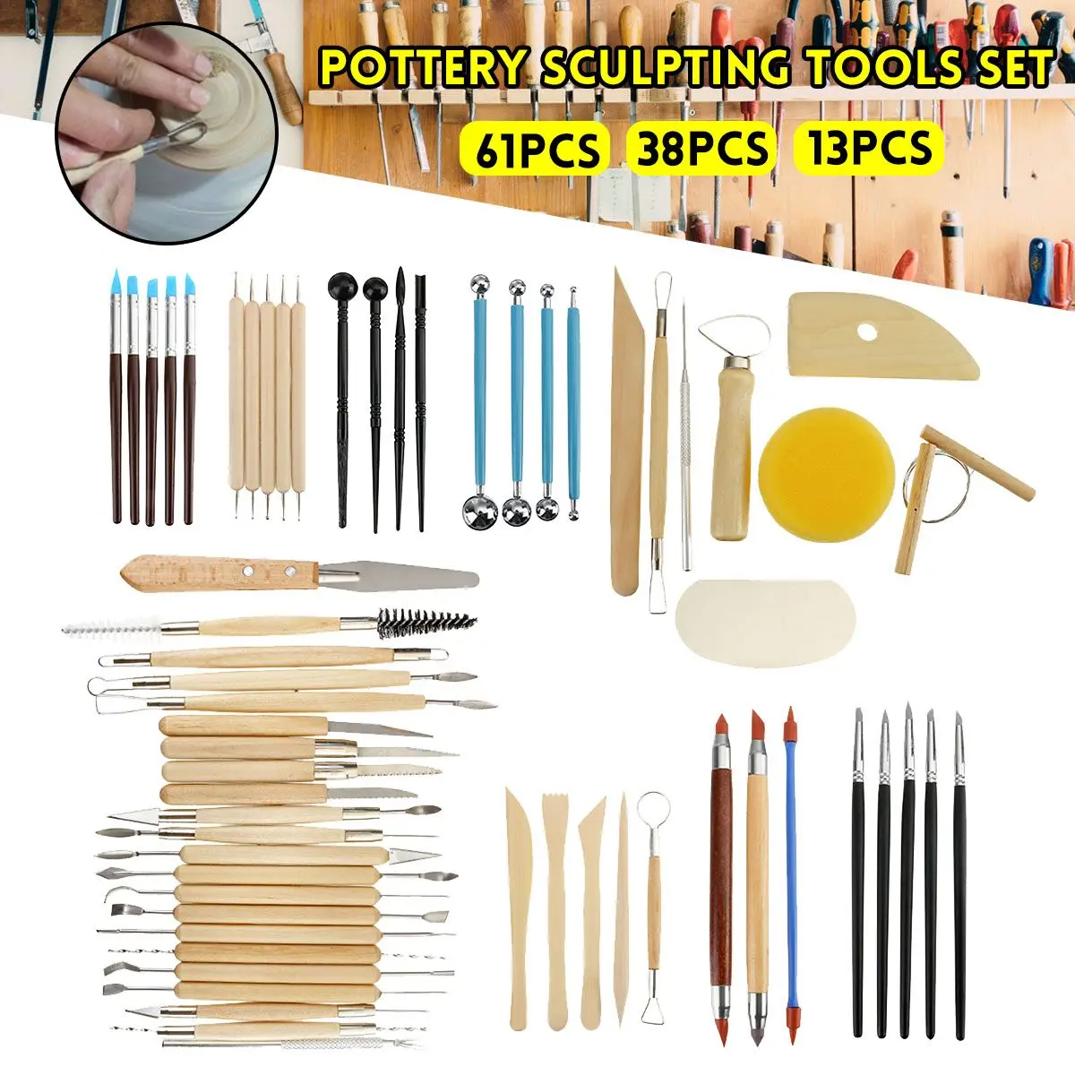 Sculpting Pottery Tools Clay Set Wax Carving Shapers Polymer Modeling Craft Kit
