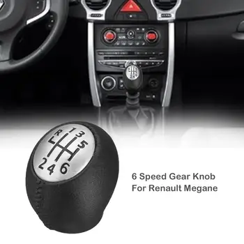 

6 Speed PU Leather Gear Shift Shifter Knob Lever Stick For Renault Megane Clio Scenic For Vauxhall Opel