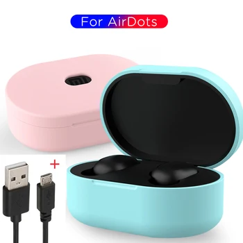 

2-in-1Wireless Bluetooth Earphone Case Silicone Cover 2A Android data cable 1m For Redmi Airdots TWS Funda Redmi Airdots