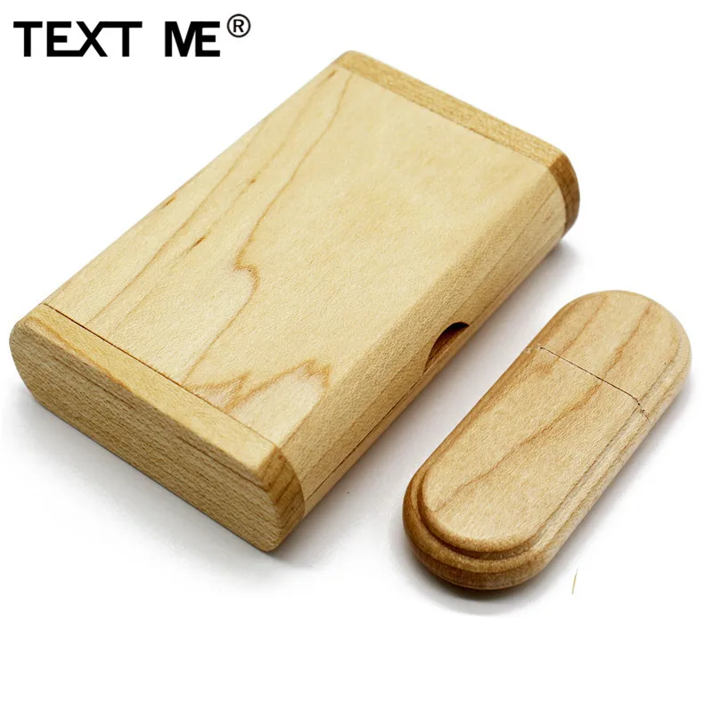 TEXT ME Maple wood usb+ коробка печать логотипа usb флеш-накопитель 4 ГБ 8 ГБ 16 ГБ 32 ГБ 64 ГБ usb2.0 флешка, подарок usb