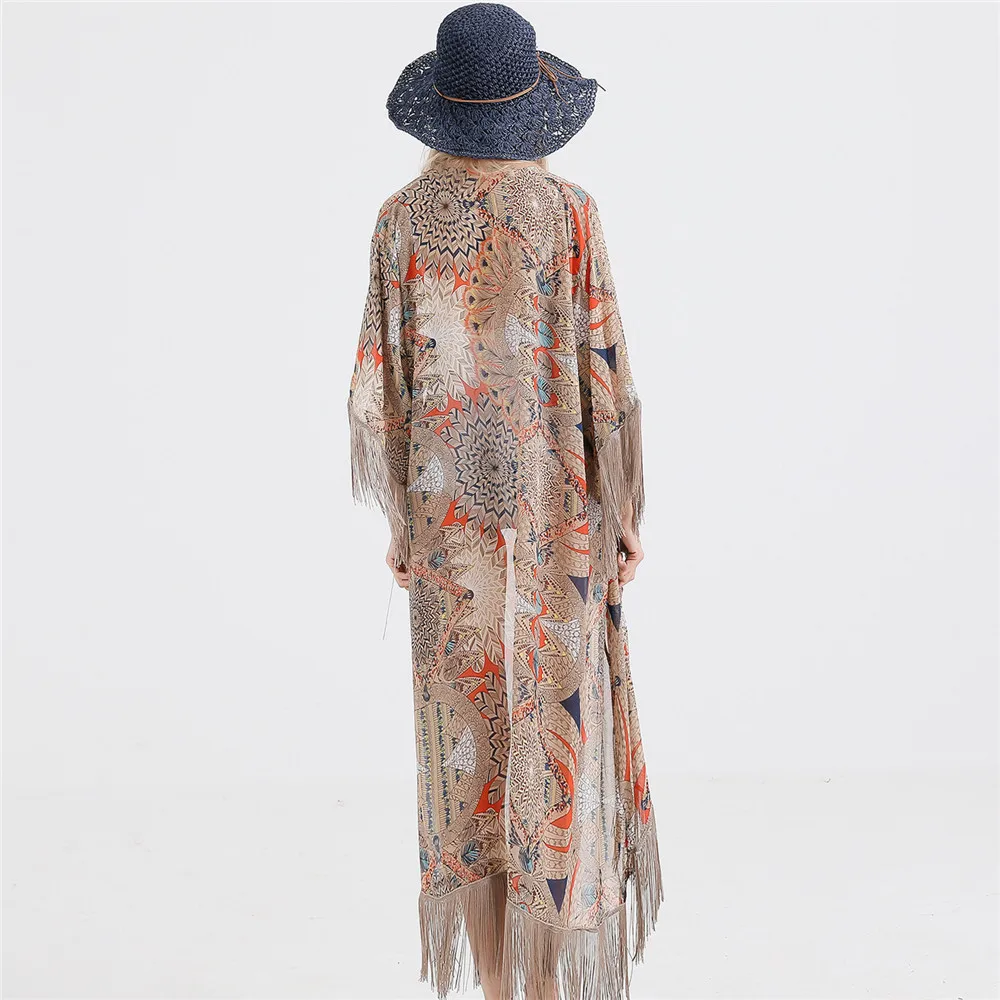 Japanese Kimono Yukata Kimono Tassel Cardigan Fashion Blouse Women Long Cardigan Haori Traditional Kimonos Dress Obi Shirt