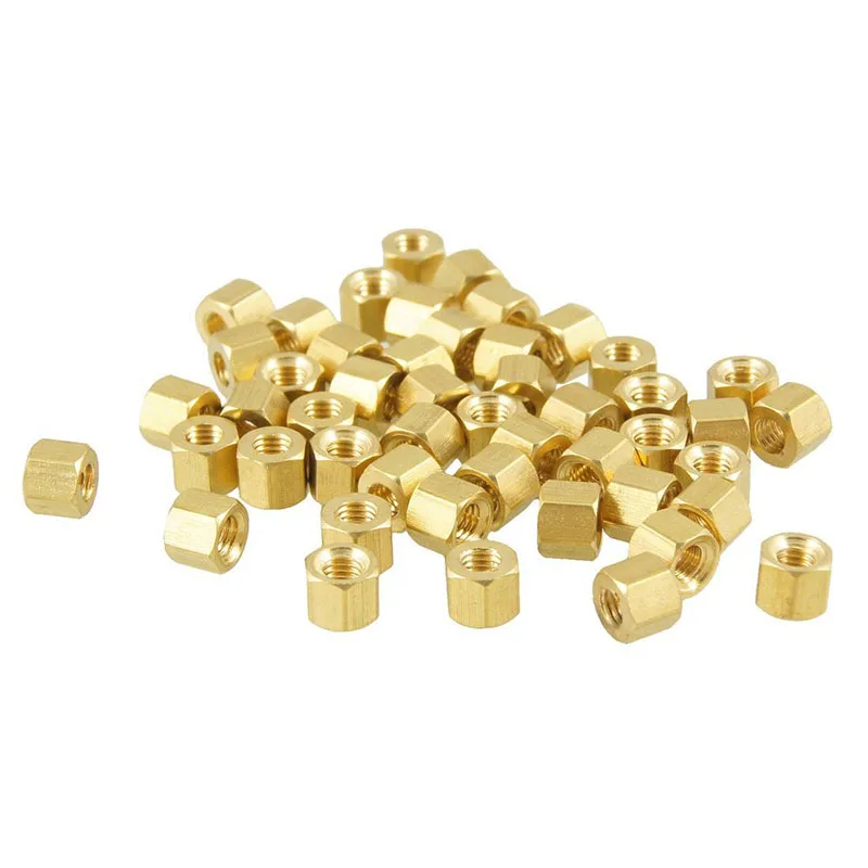 

Promotion! 50 Pcs M3X4mm Gold Tone Hexagonal Female Thread Standoff Spacers