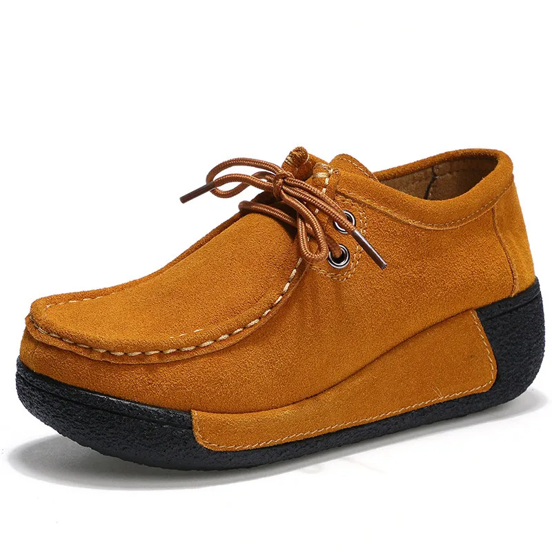 yellow Hot Women Flats Light Platform Shoes Women Loafers Flat Shoes Women Shoes Moccasins Creepers Ladies Shoes Free Shipping - Цвет: yellow