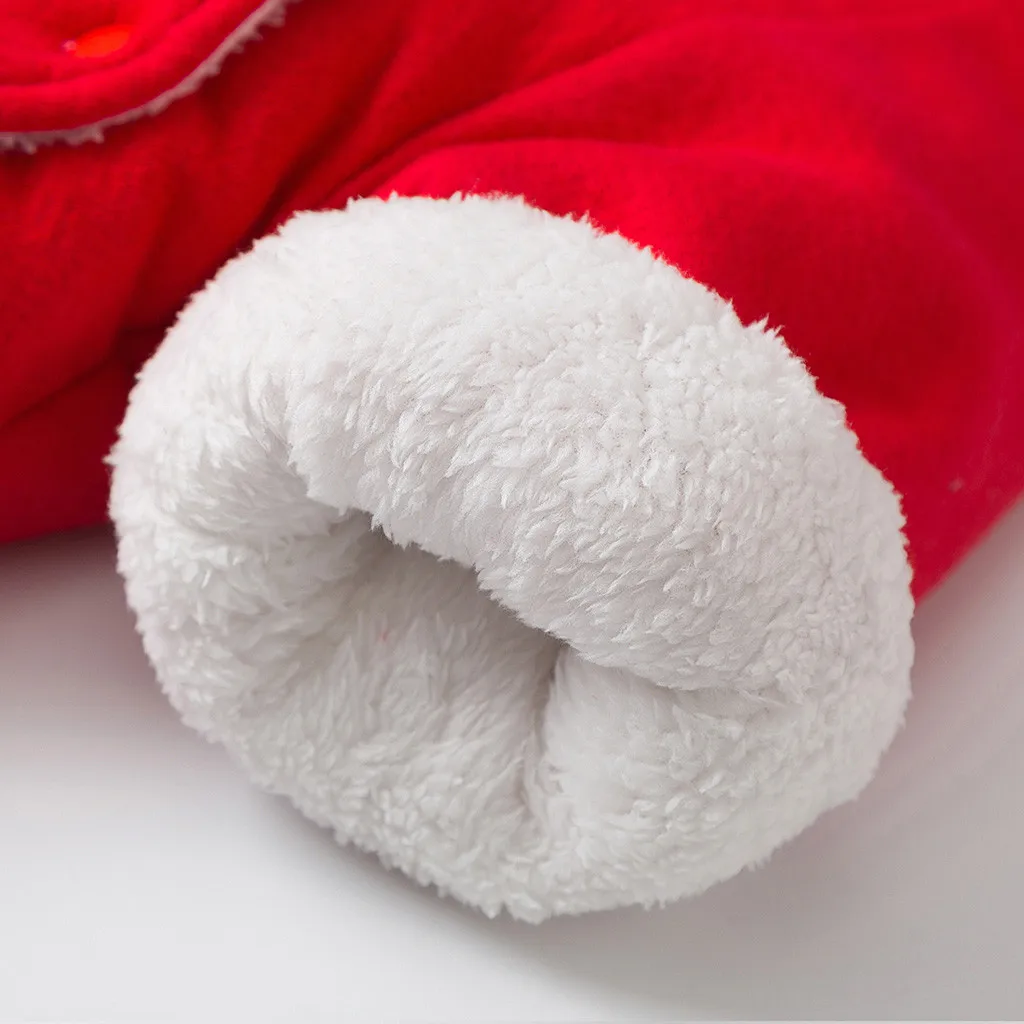 Зимняя Рождественская куртка для маленьких девочек от 0 до 24 месяцев Детский плотный Снежный комбинезон с капюшоном, верхняя одежда Детский комбинезон, хлопковый костюм коллекция года, одежда для подвижных игр