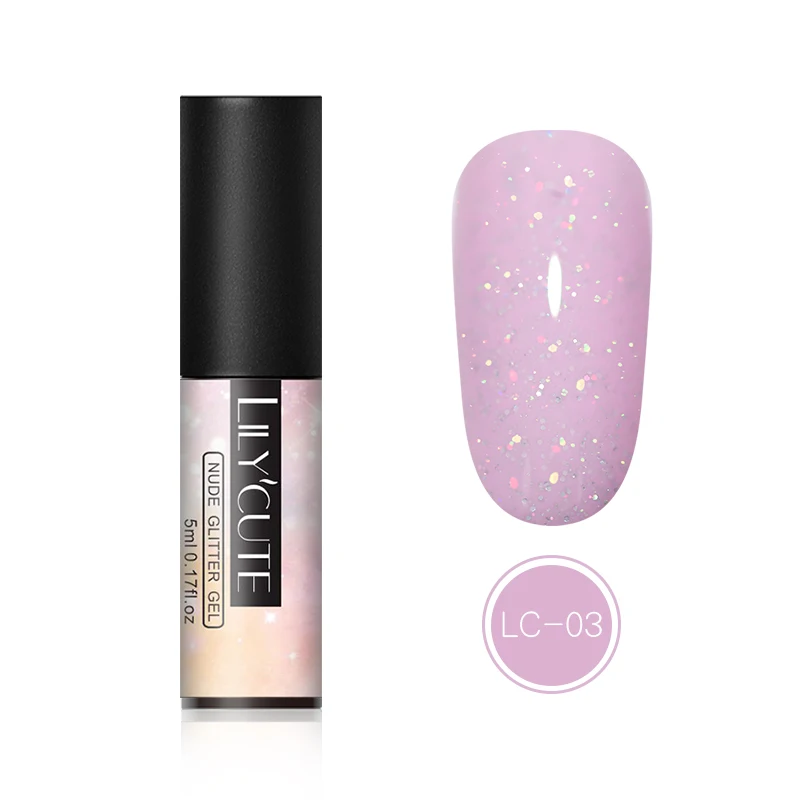 LC-03 LILYCUTE 5 мл Блестящий Гель-лак для ногтей голографические Блестки для ногтей гель замочить от УФ-гель для дизайна ногтей лак для маникюра - Цвет: LC-03