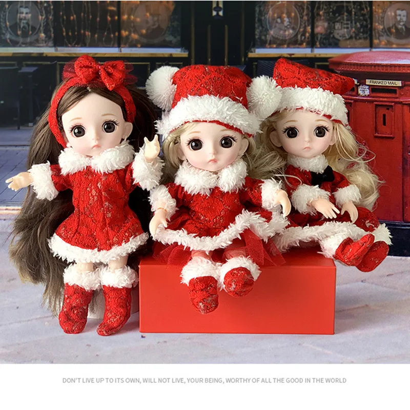 

New 16cm Bjd Doll Toy 13 Movable Joints 3D Big Eyes Cute Baby Girl Dress Up Fashion Doll Multicolor Hair Girl Toy Christmas Gift