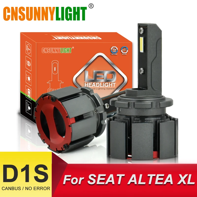 

CNSUNNYLIGHT No Error D1S LED Car Headlight Bulbs 10000Lm 70W/PAIR Automotor Light For SEAT ALTEA 5P1 XL Bi-Beam Headlamp 6000K