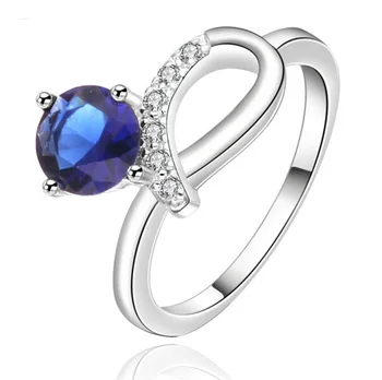 

Bow Zircon Blue Crystal Ring Retro Personality Female Jewelry To Send Girlfriend Birthday Gift