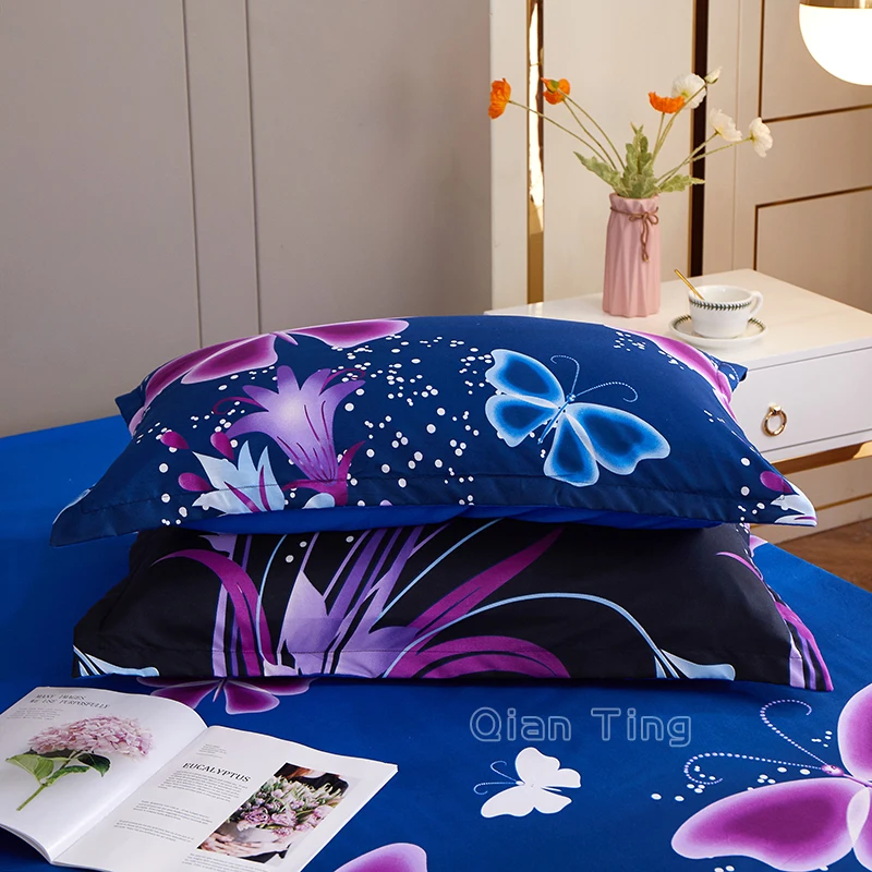 1 piece of bed sheet for bedroom 100%Polyeste Elastic Band Around bedding Fitted Sheet Only (excluding pillowcases) 2