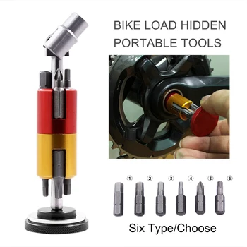 

6 in 1 Cycling Invisible Repair Tool Set Multi Aluminum Screwdriver T25 Wrench Set Chain Rivet Mountain Tool new Monden N8