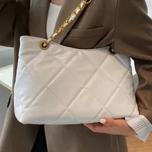 

Black Chain Crossbody Bags for Women Luxury Soft Leather Shoulder Bag Rhombus Lattice Messenger Bag Ladys Quilted Plaid Handbags