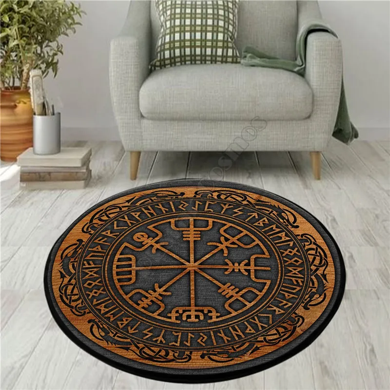 

Viking Tattoo Tree Of Life Carpet Anti-Skid Round shape Floor Mat 3D Rug Non-slip Mat Dining Living Room Soft Bedroom Carpet 02