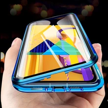 360 ° полностью магнитный металлический флип-чехол для samsung Galaxy M30s двусторонний стеклянный защитный чехол M 30s M307F 6,4 ''противоударный чехол