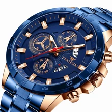 

Fashion New 2022 Mens Watches Luxury Chronograph Full Steel Waterproof Quartz Watch Men Date Sports Clock Wristwatch