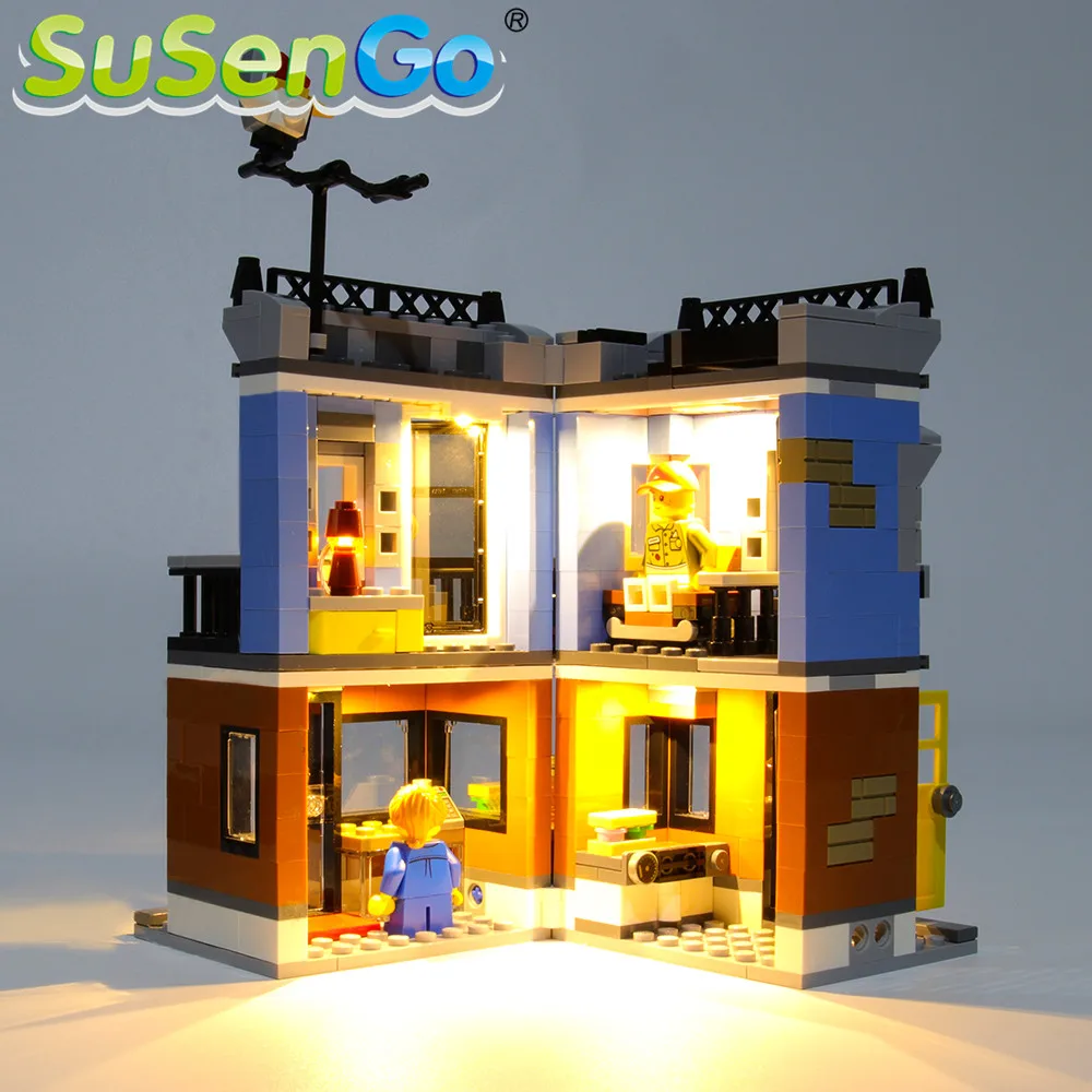 SuSenGo светодиодный световой набор для Creator Corner Deli строительные блоки комплект освещения совместим с 31050(модель не входит в комплект