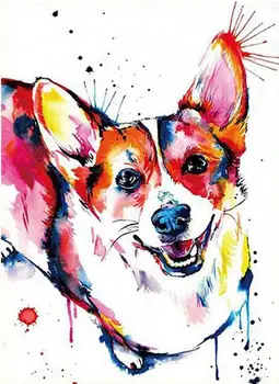 

5d Diy Cross stitch Diamond Painting Welsh Corgi Dog Cute Full square drill mosaic diamond Embroidery 3d pictures by number