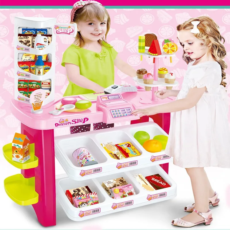 

Children Play House Toys Model Multi-functional Supermarket gou wu tai Gift Box Women's Boy Gift Character Play