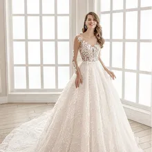 Свадебное платье es реальные фотографии роскошное кружевное платье с длинным шлейфом и открытыми плечами свадебное платье Vestido XF18077