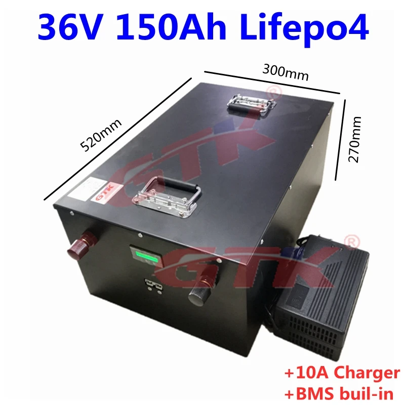 GTK Lifepo4 36V 150Ah литиевая батарея с BMS ЖК индикатором для солнечной панели хранения