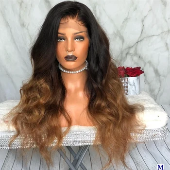 

Simbeauty Ombre Pre Plucked Blonde 360 Lace Frontal Human Hair Wigs 1B/Chestnut Brown Body Wave Remy Full Lace Wig U Part Wigs